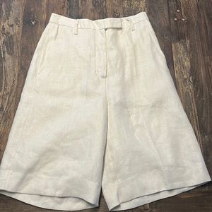 Women's Cream Bermuda Shorts - Classic High-Rise Summer Style